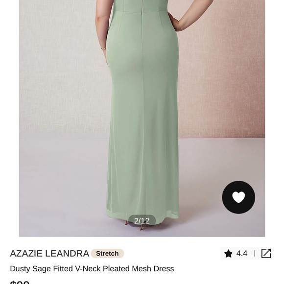 AZAZIE DUSTY SAGE SIZE 24 bridesmaid dress with wrap! Worn once! - Picture 4 of 5